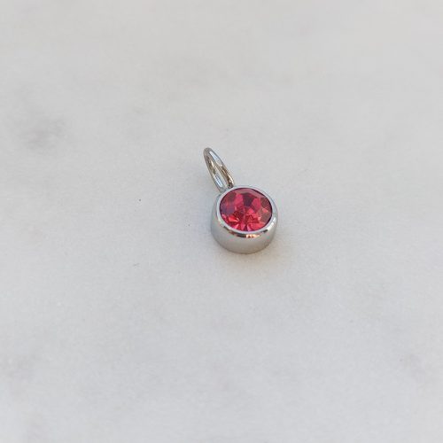 Kerek cirkóniaköves medál (több színben)