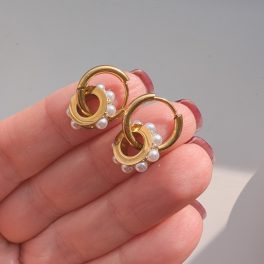 Gyöngyös fém karika charm