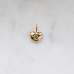 Szív medál zöld cirkóniakővel