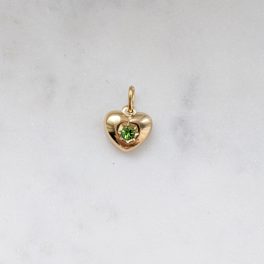 Szív medál zöld cirkóniakővel