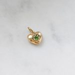 Szív medál zöld cirkóniakővel