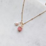 Ásványfüggős nyaklánc igazgyönggyel