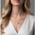 Ásványfüggős nyaklánc gyönggyel (ezüst)