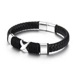 Nemesacél-fonott karkötő X mintával