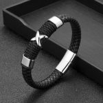 Nemesacél-fonott karkötő X mintával