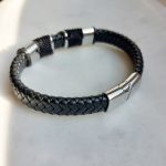 Nemesacél-fonott karkötő X mintával