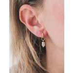 Ásványfüggős fülbevaló Rózsakvarc (arany)