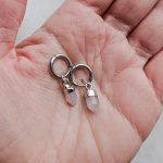 Ásványfüggős fülbevaló Rózsakvarc (ezüst)