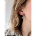 Ásványfüggős fülbevaló Rózsakvarc (ezüst)