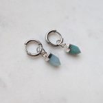 Ásványfüggős fülbevaló Aventurin (ezüst)