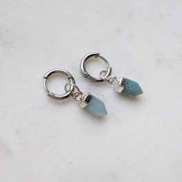 Ásványfüggős fülbevaló Aventurin (ezüst)