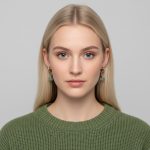 Ásványfüggős fülbevaló sokszög (arany)