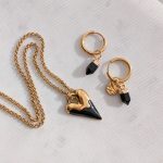 Ásványfüggős fülbevaló Fekete obszidián