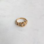 Ötköves modern gyűrű (aranyozott nemesacél)