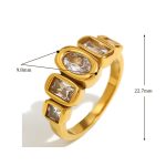 Ötköves modern gyűrű (aranyozott nemesacél)