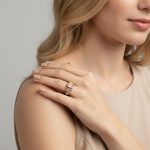 Ötköves modern gyűrű (aranyozott nemesacél)