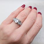 Ötköves modern gyűrű (aranyozott nemesacél)