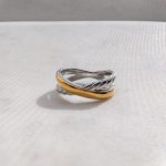 Crossed arany-ezüst gyűrű (nemesacél)
