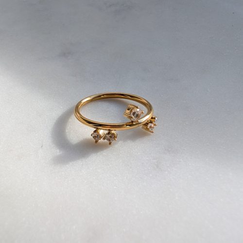 Dewdrop gyűrű apró kerek kövekkel