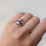 Teardrop állítható gyűrű (ezüst szín)