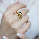 Teardrop gyűrű (arany szín, nemesacél)