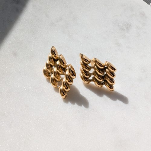 Crochet aranyozott nemesacél fülbevaló