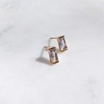 Téglalap köves fülbevaló (több színben)