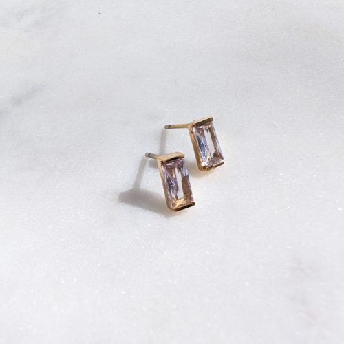 Téglalap köves fülbevaló (több színben)