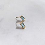 Téglalap köves fülbevaló (több színben)