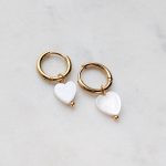 Kagylóhéj függős fülbevaló (szív forma)