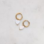 Kagylóhéj függős fülbevaló (szív forma)