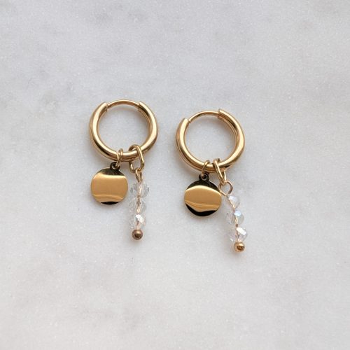 Karikafülbevaló háromgyöngyös függővel