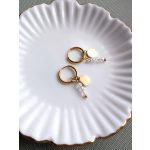 Karikafülbevaló háromgyöngyös függővel