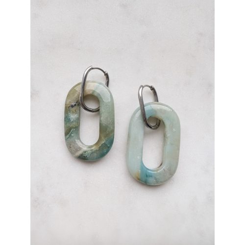 Ovális ásvány fülbevaló