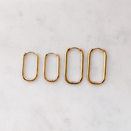 Téglalap acél fülbevaló (ezüst és arany színben)