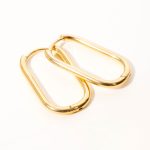 Téglalap acél fülbevaló (ezüst és arany színben)