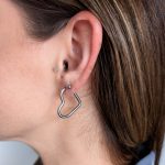 Szív csatos fülbevaló