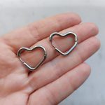 Szív csatos fülbevaló