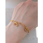 Leopard gemkapocs láncos karkötő charmokkal