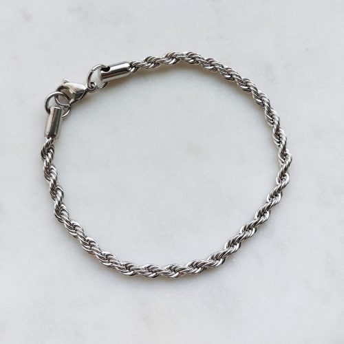 Rosa csavart karkötő (ezüst)