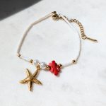 Tengericsillagos karkötő (gyöngyökkel, nemesacélból)