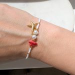 Tengericsillagos karkötő (gyöngyökkel, nemesacélból)