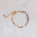 Cirkóniakő-gemkapocslánc karkötő