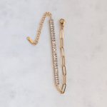 Cirkóniakő-gemkapocslánc karkötő