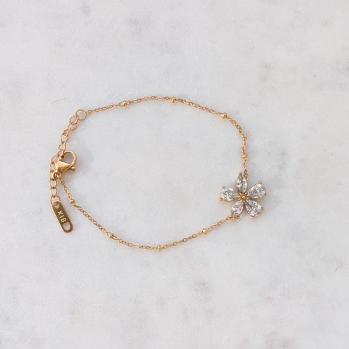 Belle virágos cirkóniaköves karkötő