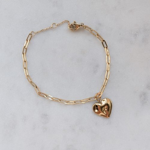 Rusztikus szív karkötő