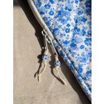 Kék virágmintás steppelt tablet tok