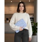 Kék virágmintás steppelt tablet tok